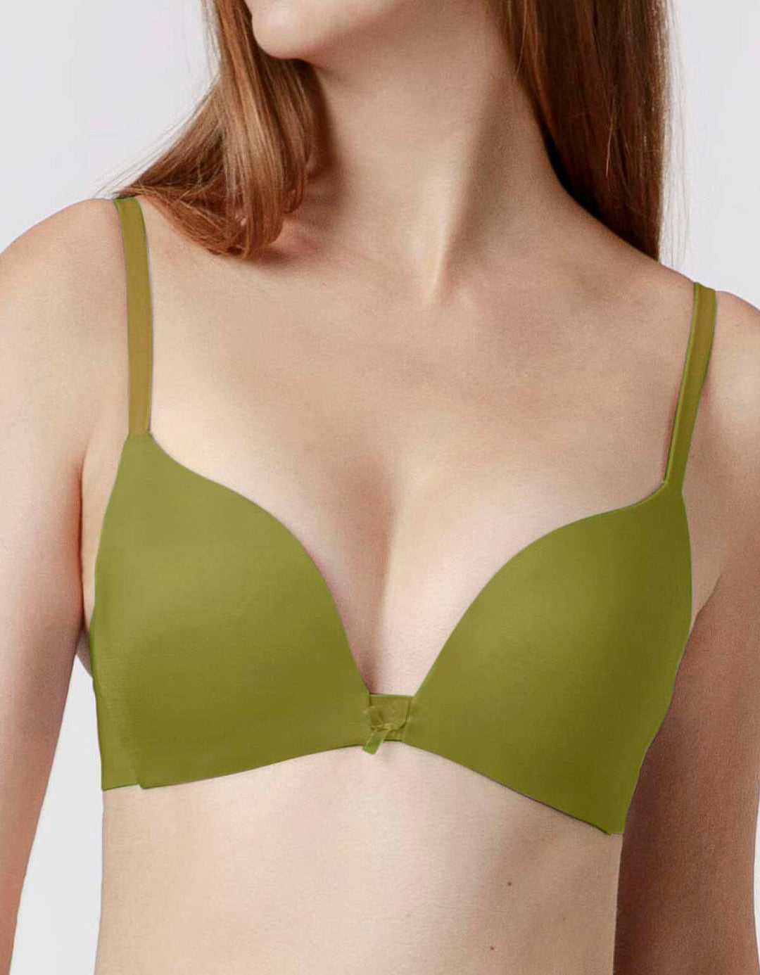 Non Wire Push Up Bra Bra Her own words Chartreuse 70A 