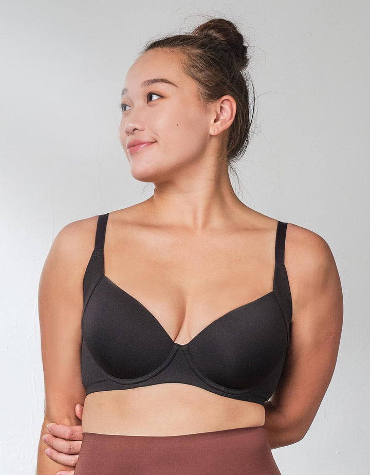 SMOOTH IT Wing High REmarshmallowPad™ Full Coverage Lightly Lined Bra Bra Her own words Black 75B 