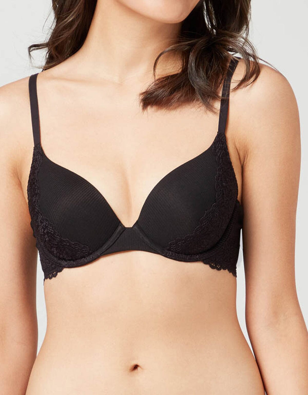 SOFT TOUCH Lightly Lined Cotton Bra Bra Her own words Black 70B 