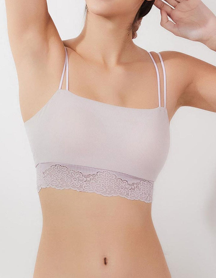 COTTON Longline Bra Top Bra Her own words Light Particle XS 