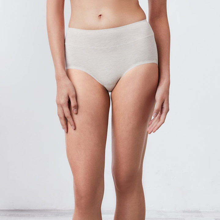 Organic Cotton Boyleg Panty Panty Her Own Words Oatmeal Melange S 