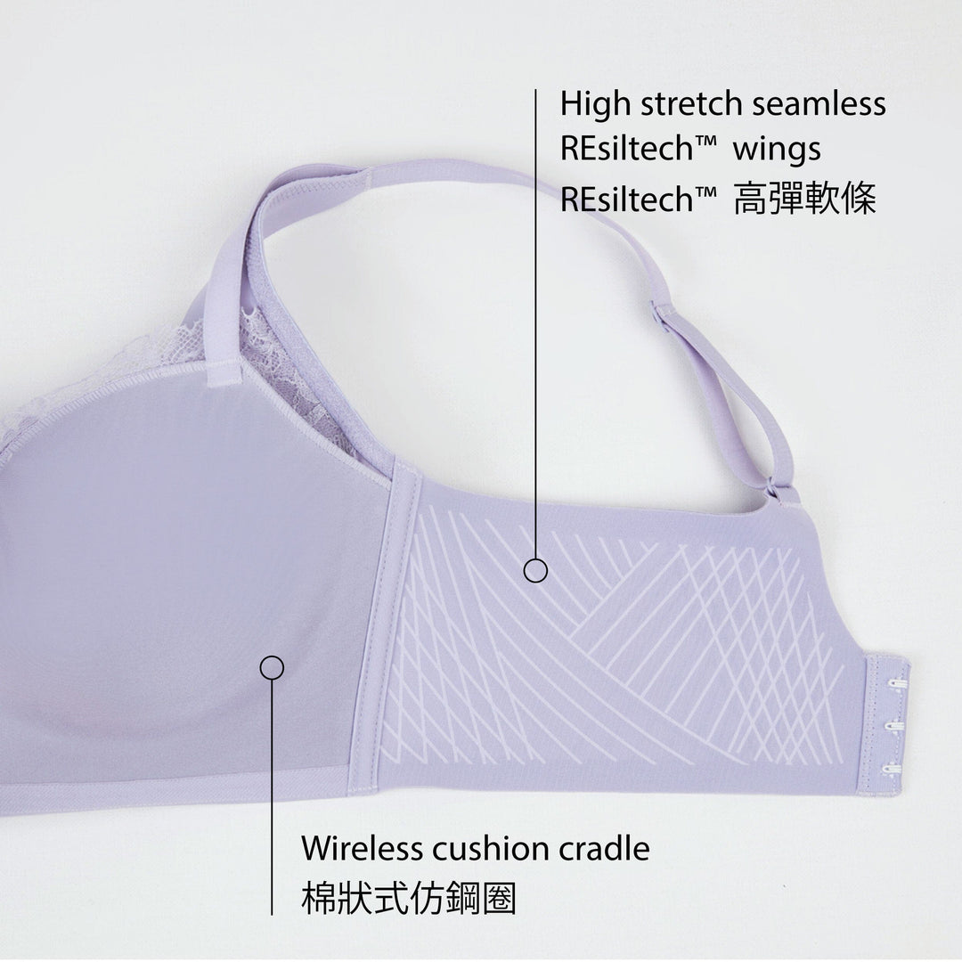 Solution Mega W-Shape Support REsiltech™ Wing Non Wired Lace Bra Bra Her Own Words 