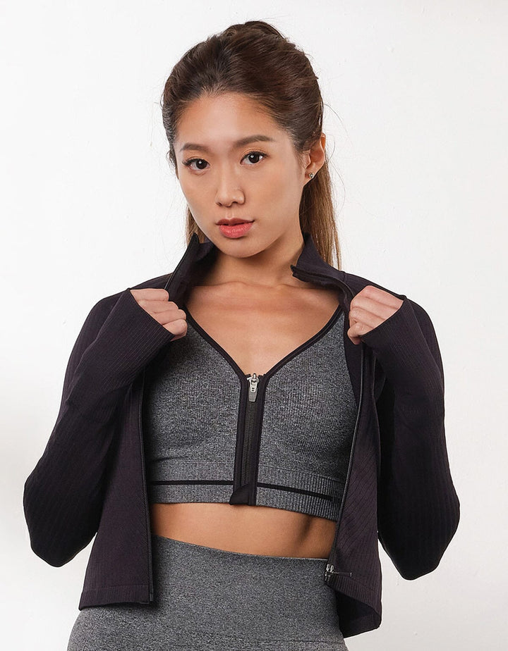 SUSTAINABLE Seamless Knit Slim Fit Crop Jacket Tops Her own words SPORTS 