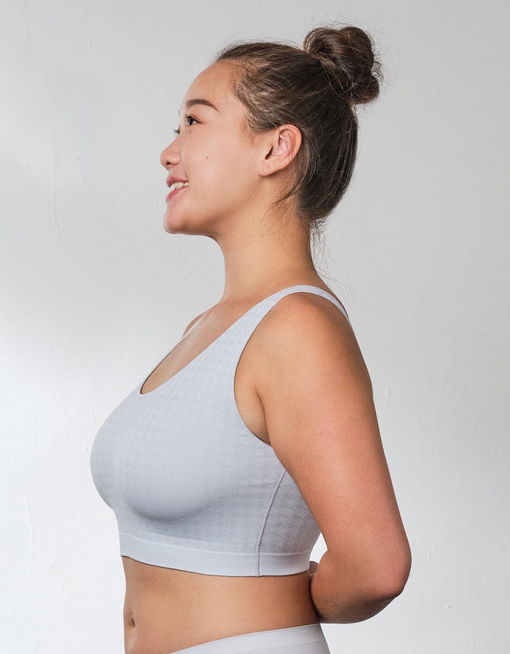 SOFT TOUCH REmarshmallowPad™ Seamless Knit REextraSkin™ Bra Top Bra Her own words Gray Dawn XS 