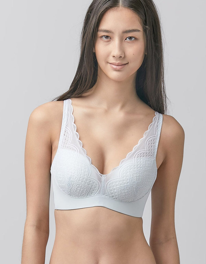 SOLUTION Max Free Plunge W-shape Support Non Wired Lace Bra Bra Her own words 