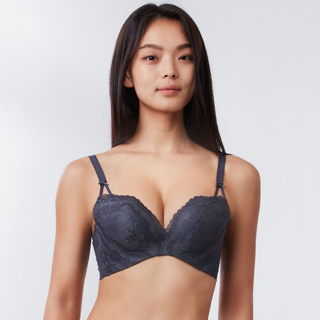 Sustainable REherbafoam™ W-Shape support Butterfly Push Up Lace Bra Bra Her Own Words 