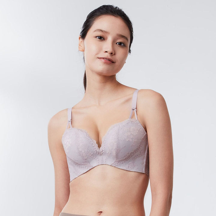 Sustainable REherbafoam™ W-Shape support Butterfly Push Up Lace Bra Bra Her Own Words 