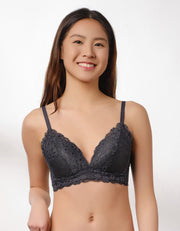 Stylist REmarshmallowPad™ REherbafoam™ slim-cut Non Wire Light Push Up Lace Bra Bra Her own words India Ink 70B 