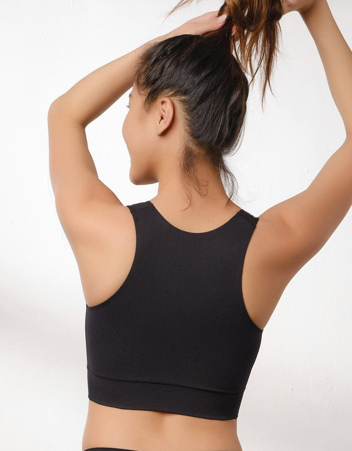 Invisible REherbafoam™ REextraSkin™ W-Shape Support High Neck Longline Knit Bra Top Bra Her own words 