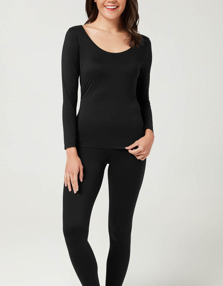 Invisible Warm Long Sleeves Round Neck Top with REextraSkin™ Pads Warm wear Her own words 